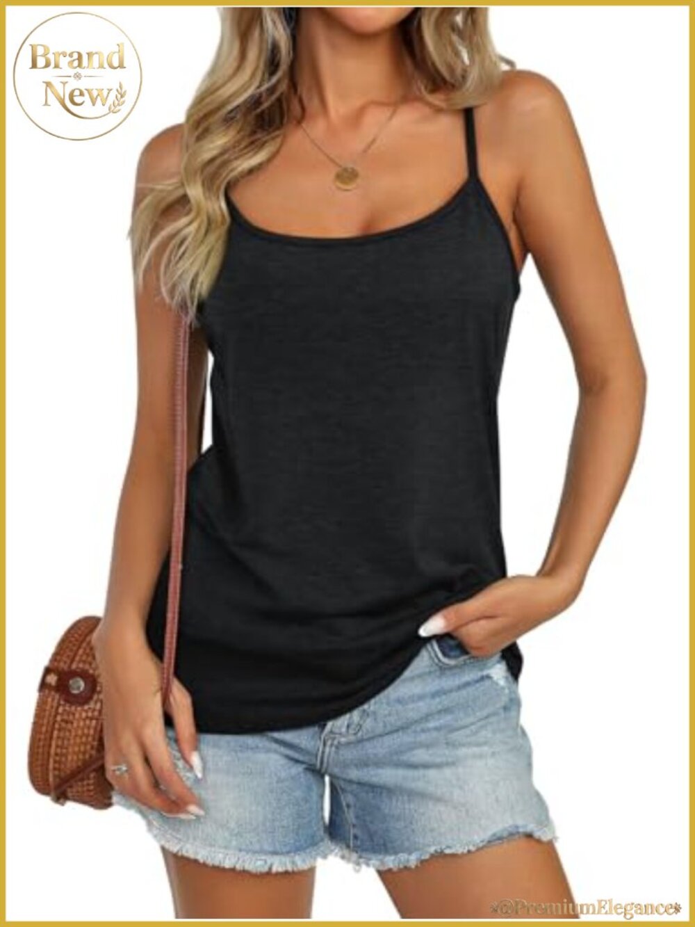 Women's Loose Fit Spaghetti Strap Tank Top Sleeveless Scoop Neck Summer Camisole